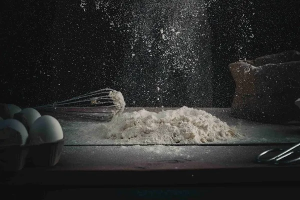 Baking ingredients on a kitchen counter